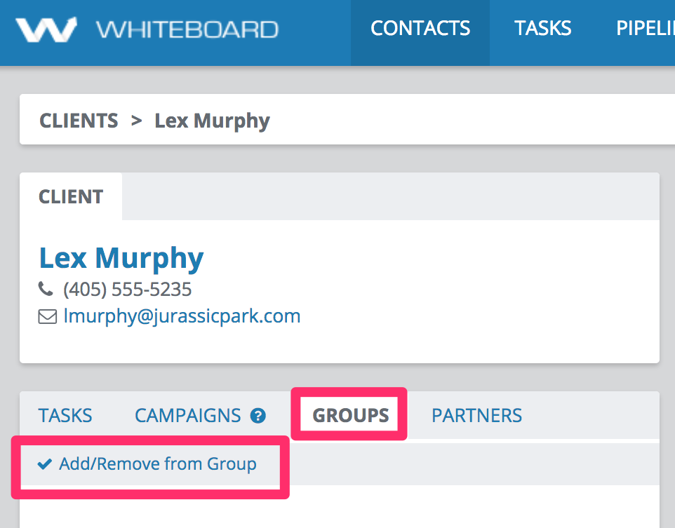 Create group contacts view start